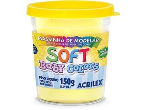 Massa de Modelar 150g Soft Amarelo Bebe - Acrilex