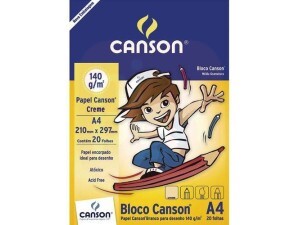 Bloco de Papel Creme 140g A4 20 Folhas - Canson