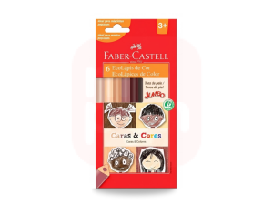 Lápis de Cor 06 Cores Jumbo Tons de Pele – Faber-Castell 